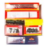 4 Hornby Railways OO gauge locomotives. A GWR Dean goods 0-6-0 tender locomotive 2322. 2x BR ex