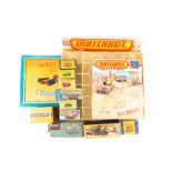 13 Matchbox items. A Superfast Porsche Turbo (3) in metallic brown. A Harley-Davidson Motorcycle and
