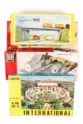 15 HO gauge railway lineside unmade plastic kit buildings and accessory packs by Kibri, Jouef,