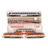 A small quantity of Fleischmann ‘Piccolo’ and Minitrix N gauge DB model railway. 4 locomotives –