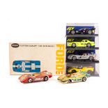 7 Slot Racing Cars. A scarce American 1960’s Cox Custom Quality – 1:32 Slot Racer Ford GT kit (