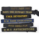 A similar lot of 22 Naval cap tallies, comprising 14 old weave: H.M.S. Artherstone, Gavington and