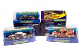 6 modern Scalextric Peugeot Le Mans, WRC series racing cars. 2x Limited Edition 307 WRC Works