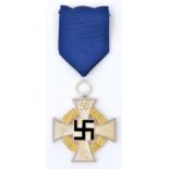 A Third Reich Special Grade Faithful Service Decoration, in silver and gilt with enamel swastika,