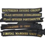 A similar lot of 27 Naval cap tallies comprising 15 old weave: Southern Diving Group, Fleet Diving