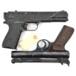 A post 1958 .22” Webley Senior air pistol, batch number 1617. GWO & C, retaining much original blued