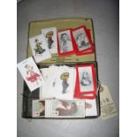 Cigarette cards: Scissors cigarettes National Dancing Girls (31), Military Uniforms (24); Wills