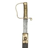 An 1856 pattern Pioneer sidearm, saw backed blade 22½”, with WD stamps at forte, brass stirrup