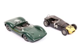 2 Wills Finecast Auto-Kits 1:24 scale factory produced cars. A Lotus 7 as a racing car, racing