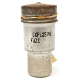 A post war manufacturer’s sample of an artillery shell fuze, of mostly brass construction with