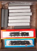 A quantity of OO gauge LMS/BR railway. A Hornby BR Class Q1 0-6-0 tender locomotive, 33017. An