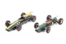 2 Wills Finecast Auto-Kits 1:24 scale factory produced cars. A 1964 Formula One Lotus 25 RN 4 driven