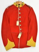 An OR’s full dress scarlet tunic, c 1910, of the 8th (Territorial) Bn The Middlesex Regt, yellow