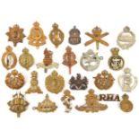 23 corps etc cap badges, including Geo VI RE, RAC WM, Reconnaissance brass, Machine Gun, AAC, Geo VI