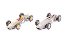 2 Wills Finecast Auto-Kits 1:24 scale factory produced cars. 1962 B.R.M. with stack pipes in grey