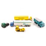 5 white metal 1:43rd scale 1970’s-80’s trucks. Renault articulated refer truck – with 2 axle tractor