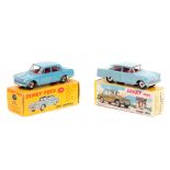 2 Dinky Toys. A French Dinky Simca 1500 (523). In light blue with red interior and concave plated