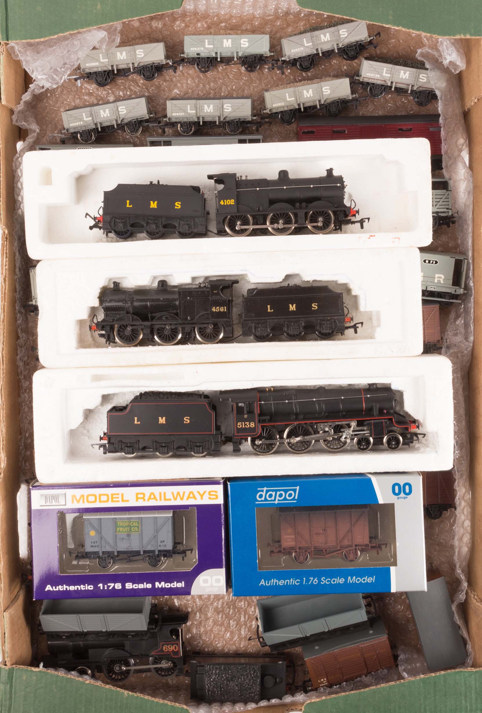 A quantity of OO gauge LMS railway. A Hornby Railways Standard Class 5 4-6-0 tender locomotive in