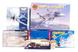 A good quantity of diecast vehicles and plastic kits. 4x Corgi Aviation Archive; a Lockheed