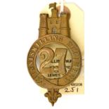 An OR’s 1874 pattern brass glengarry badge of The 27th (Inniskilling) Regt (464), copper lugs. GC