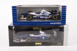 2x ONYX 1:18 scale F1 racing cars. A Williams Renault FW19 ‘Canadian Driver’ French GP1997 RN3 in