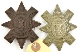 2 CEF infantry Scottish glengarry badges: 13th in WM and in darkened copper. Near VGC Part I of