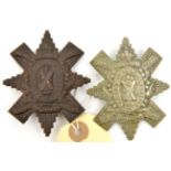 2 CEF infantry Scottish glengarry badges: 13th in WM and in darkened copper. Near VGC Part I of