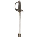 A late Vic 1854 pattern officer’s sword of the Grenadier Guards, straight fullered blade 32”, by S.
