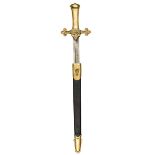An 1895 Drummers Mark II sword, blade 13½”, brass hilt, the ornamental crossguard with VR cypher,