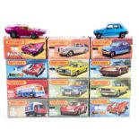 12 Matchbox 75/Superfast series. No1 Dodge Challenger. No3 Porsche Turbo. No21 Renault 5TL. No39