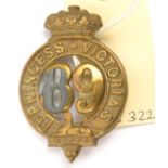 An OR’s 1874 pattern brass glengarry badge of The 89th (The Princess Victoria’s) Regt, (561),