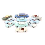 10 Dinky Toys. Bentley S2, Mercedes Benz 600 Pullman, Holden Special Sedan, Opel Kapitan, Triumph