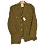 A khaki “Uniform Mens Jacket” of Cambridge University OTC, staybrite KC buttons, with matching
