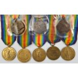 R.N.R. LS&GC, Ed VII issue (65312 J Casey, Sean 1Cl, RNR) VF; WWI Victory medals (5): 23102 Pte T