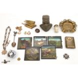 9 Boer War glass magic lantern slides, several souvenir items relating to General Buller,