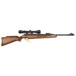 A .22” German Diana Mod 52 side lever air rifle, number 905009, the beech wood stock having