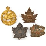 4 CEF infantry cap badges: 196th, 197th and 198th (198A and B). VGC Part I of the Collection of