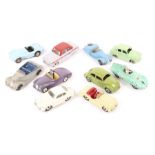 10 Dinky Toys. Porsche 356, Triumph TR2, Sunbeam Alpine, Frazer Nash BMW, Aston Martin, Austin