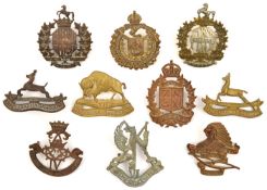 10 Canadian cavalry cap badges: RC Dragoons (2 varieties, lugs AF on one), Lord Strathcona’s