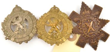 3 CEF infantry Scottish glengarry badges: bronzed 42nd (42A), 43rd small “43” (43B) and large “