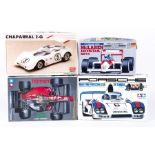 10 unmade racing car kits. 2x Accurate Miniatures 1:24 2x McLaren M8B – variations. 2x Tamiya: 1: