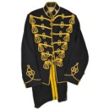 A post 1902 15th Hussars yellow laced jacket, anodised regimental collars of 15th/19th Hussars,