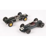 2x 1:24 scale hand-built resin racing cars. Constructed by Ron Platt (senior model maker at Wills