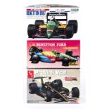 10 unmade racing car kits. 4x AMT/ERTL 1:25 – Amway-Speedway Lola/Cosworth. Penzoil Z-7 Special