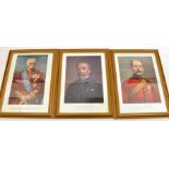 A set of 12 illustrations from “Celebrities of the Army”, framed and glazed, 370mm x 280mm VGC