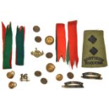 A N Rhodesia Regt cap/collar badge, pair Northern/Rhodesia titles, a numeral “16”, 2 large and 3