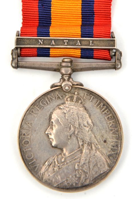 Q.S.A. 1 clasp Natal (508 Pte W Mitchell R Lanc Regt) VF. Roll shows recipient invalided 1.5.00