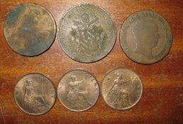 Victoria AE pennies (3): 1896, 1897 and 1900, all EF, some original colour (some verdigris spots). A