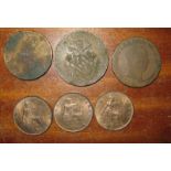 Victoria AE pennies (3): 1896, 1897 and 1900, all EF, some original colour (some verdigris spots). A