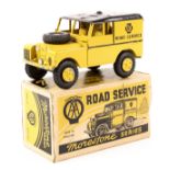 A rare Morestone Series AA Road Service Land Rover. The larger example in yellow with black roof,